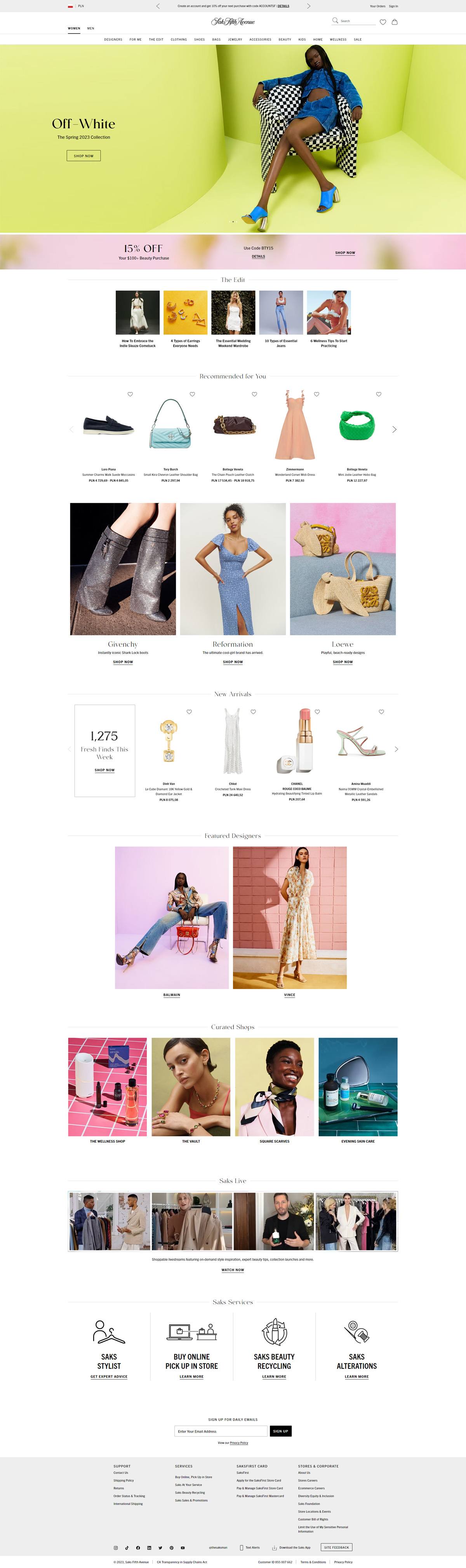 eCommerce website: Barneys New York