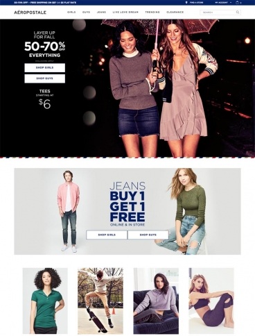 eCommerce website: Aeropostale