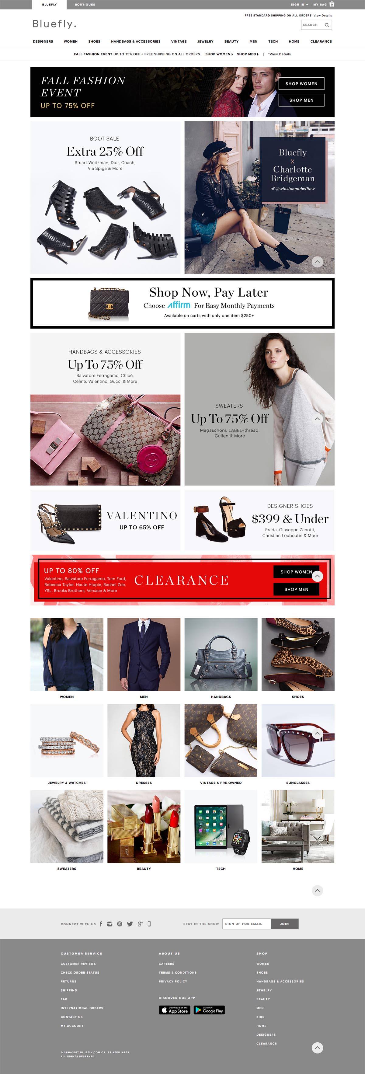 eCommerce website: Bluefly