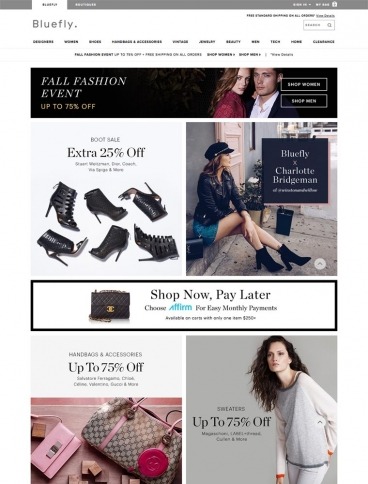 eCommerce website: Bluefly