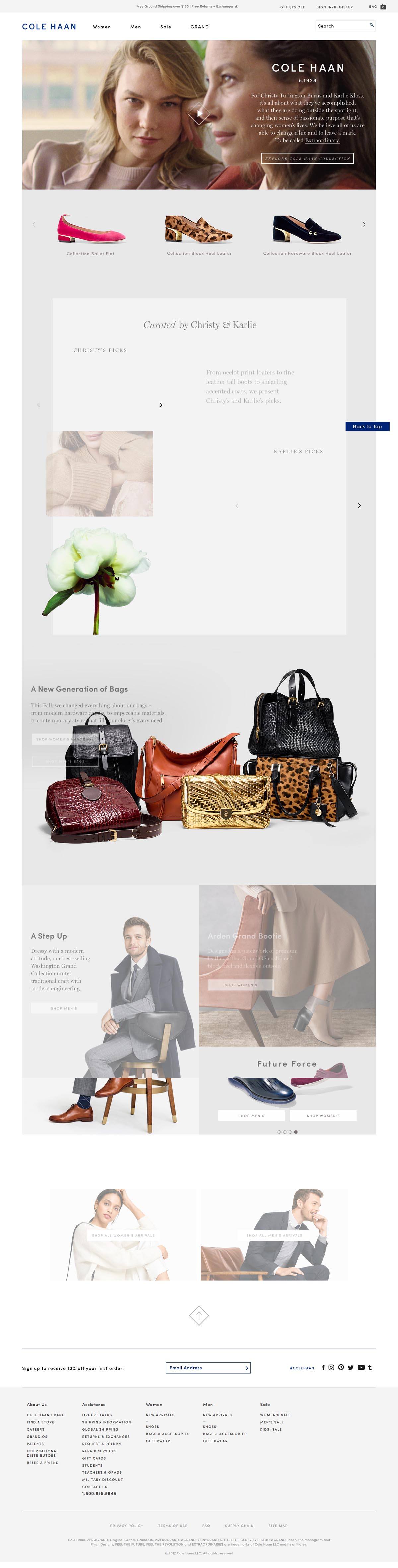 eCommerce website: Cole Haan
