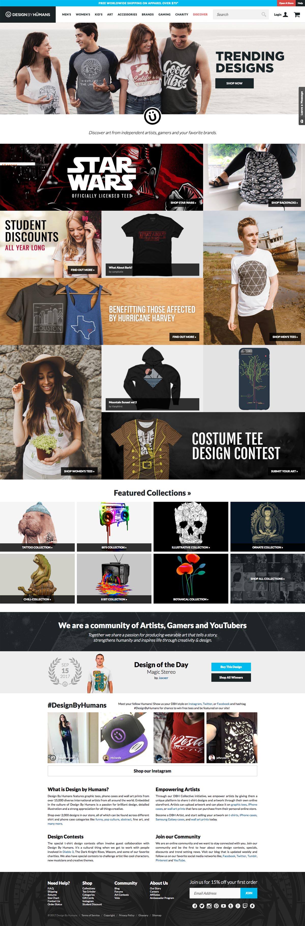 eCommerce website: Design By Humans