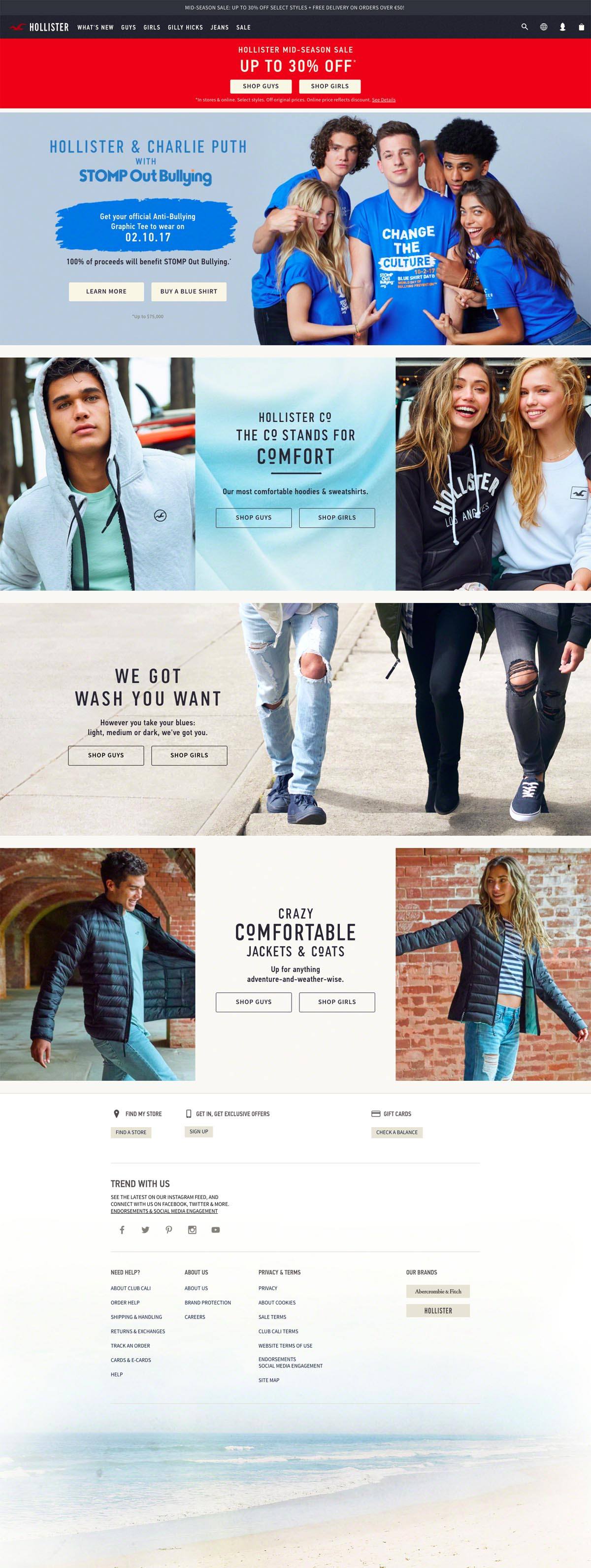 eCommerce website: Hollister