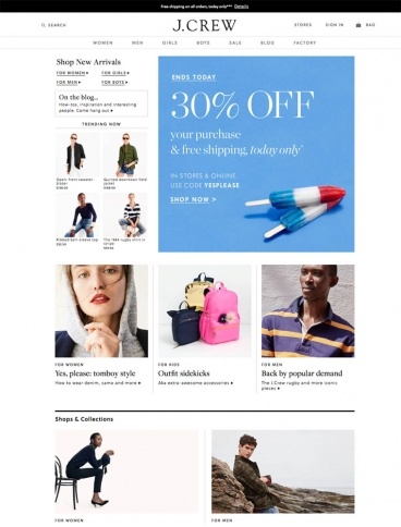 eCommerce website: J. Crew