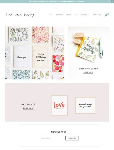 eCommerce website: Minna May Design
