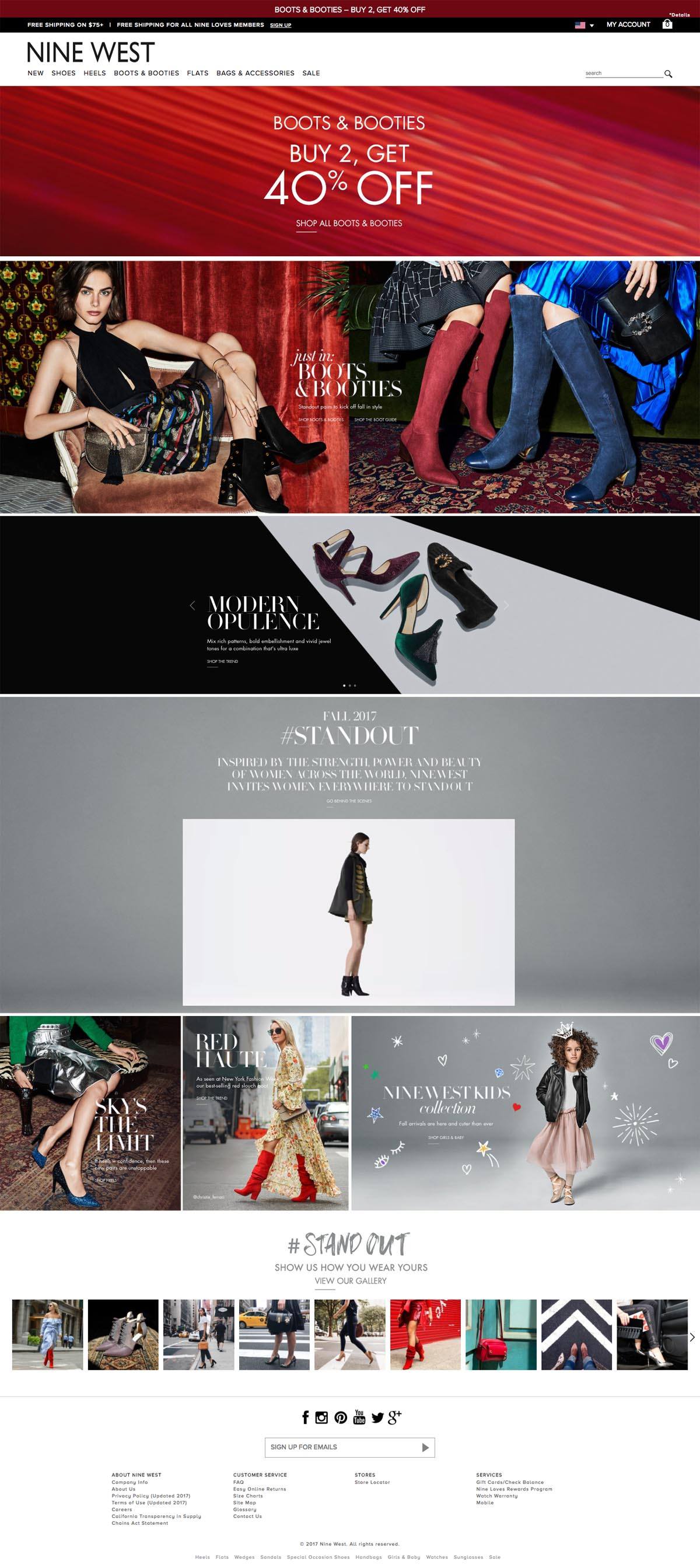eCommerce website: Nine West