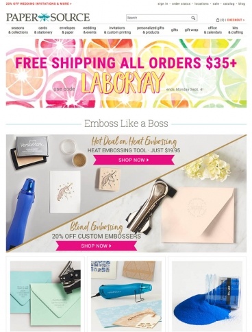 eCommerce website: Paper Source