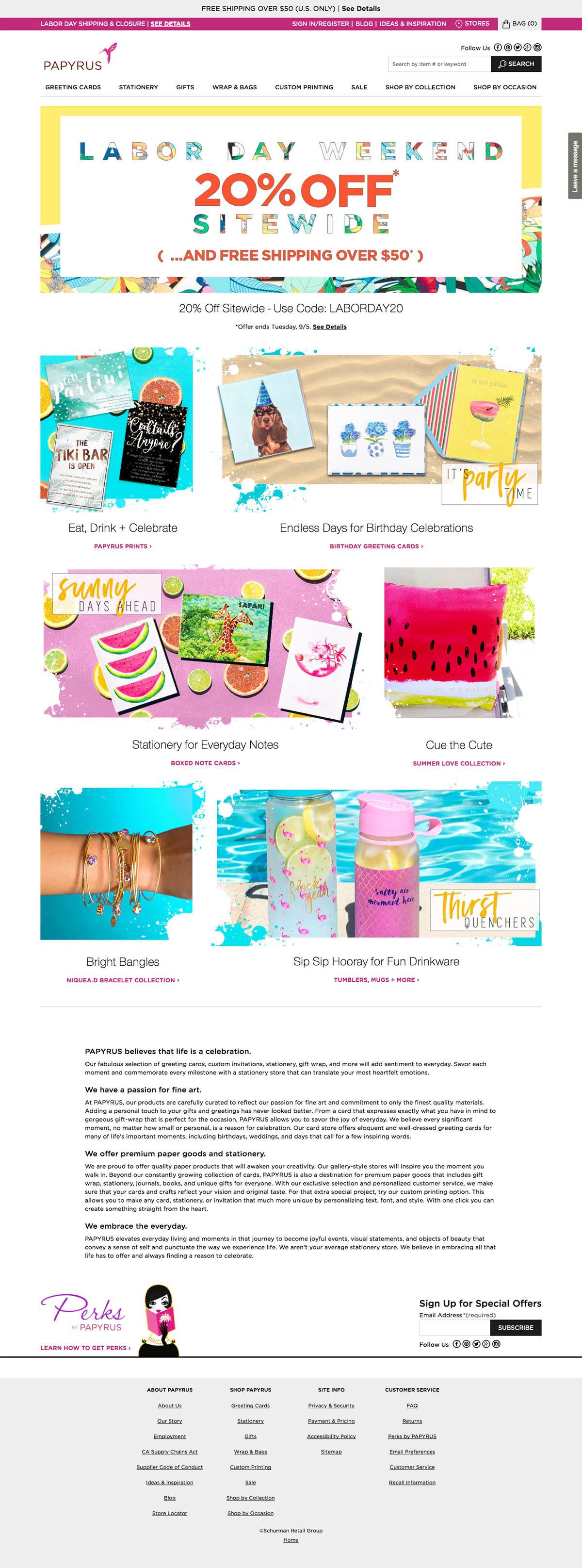 eCommerce website: Papyrus