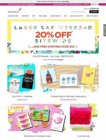 eCommerce website: Papyrus