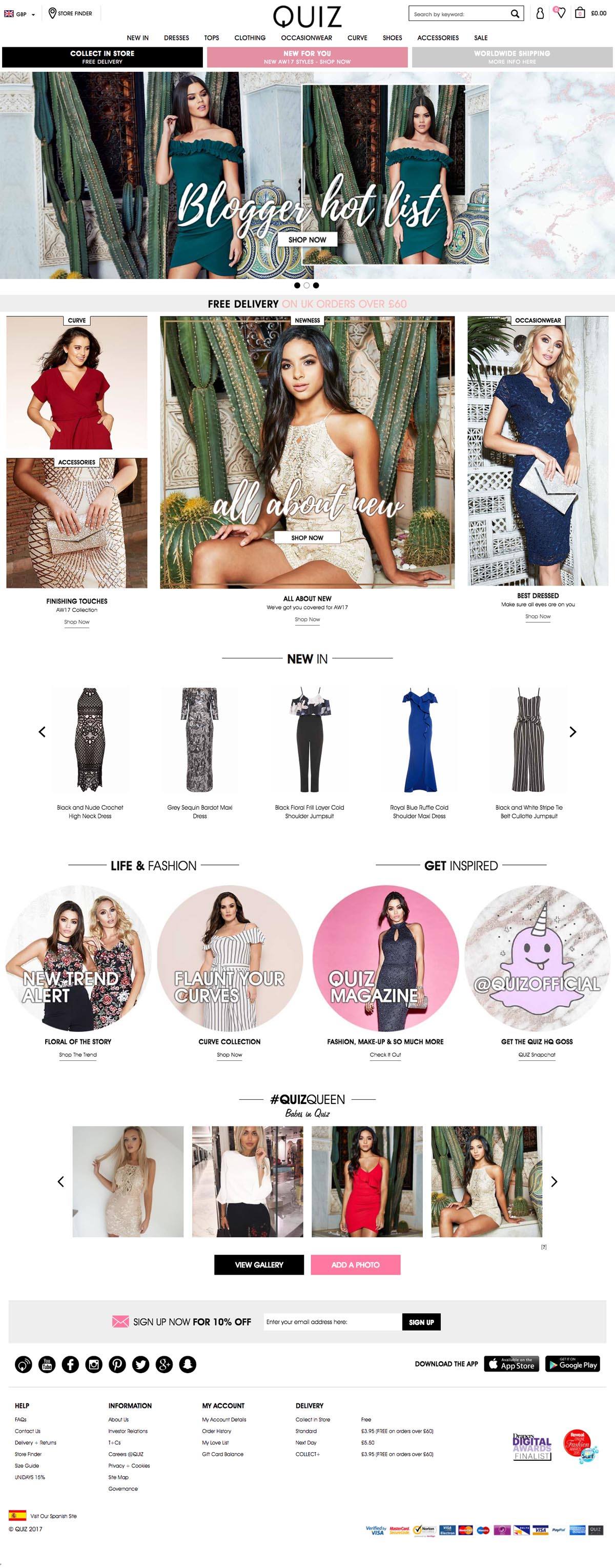 eCommerce website: QUIZ