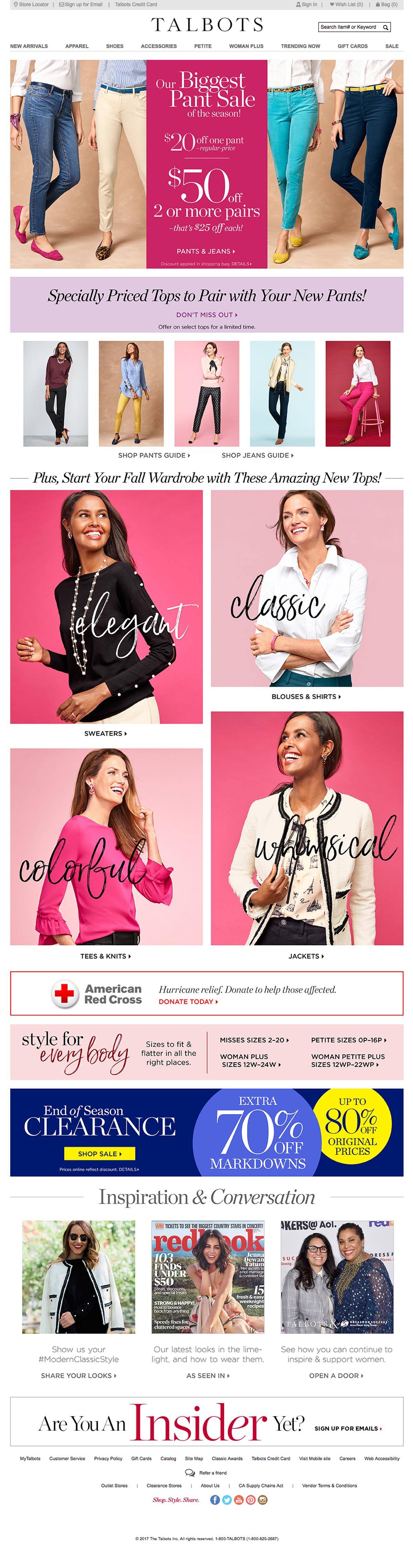 eCommerce website: Talbots