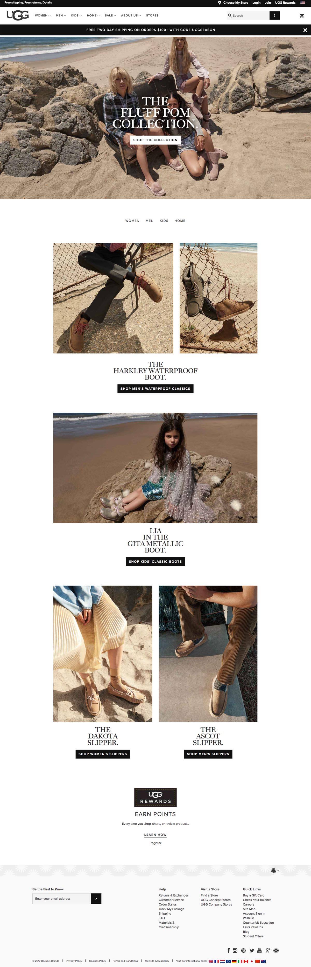 eCommerce website: UGG