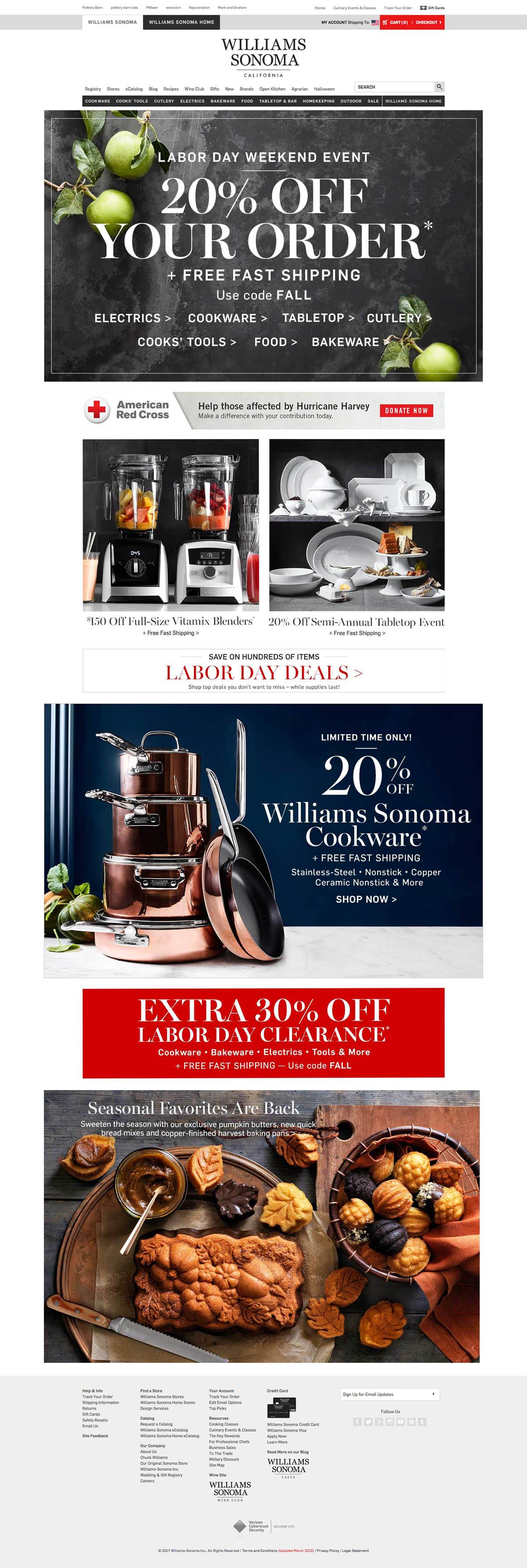 eCommerce website: Williams Sonoma