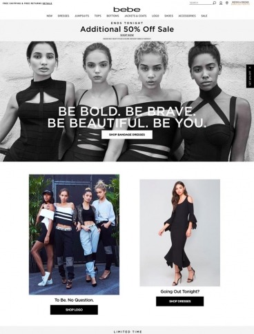 eCommerce website: bebe