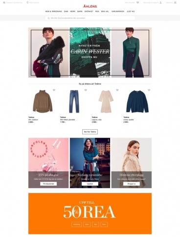 eCommerce website: Ahlens