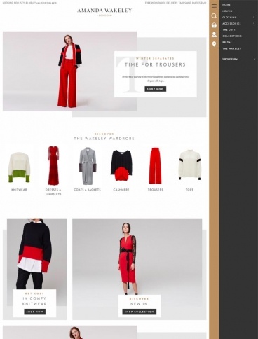 eCommerce website: Amanda Wakeley