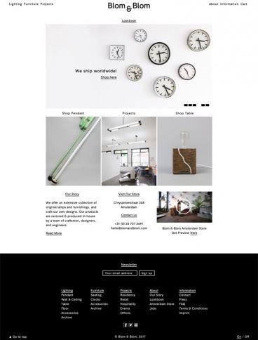 eCommerce website: Blom & Blom