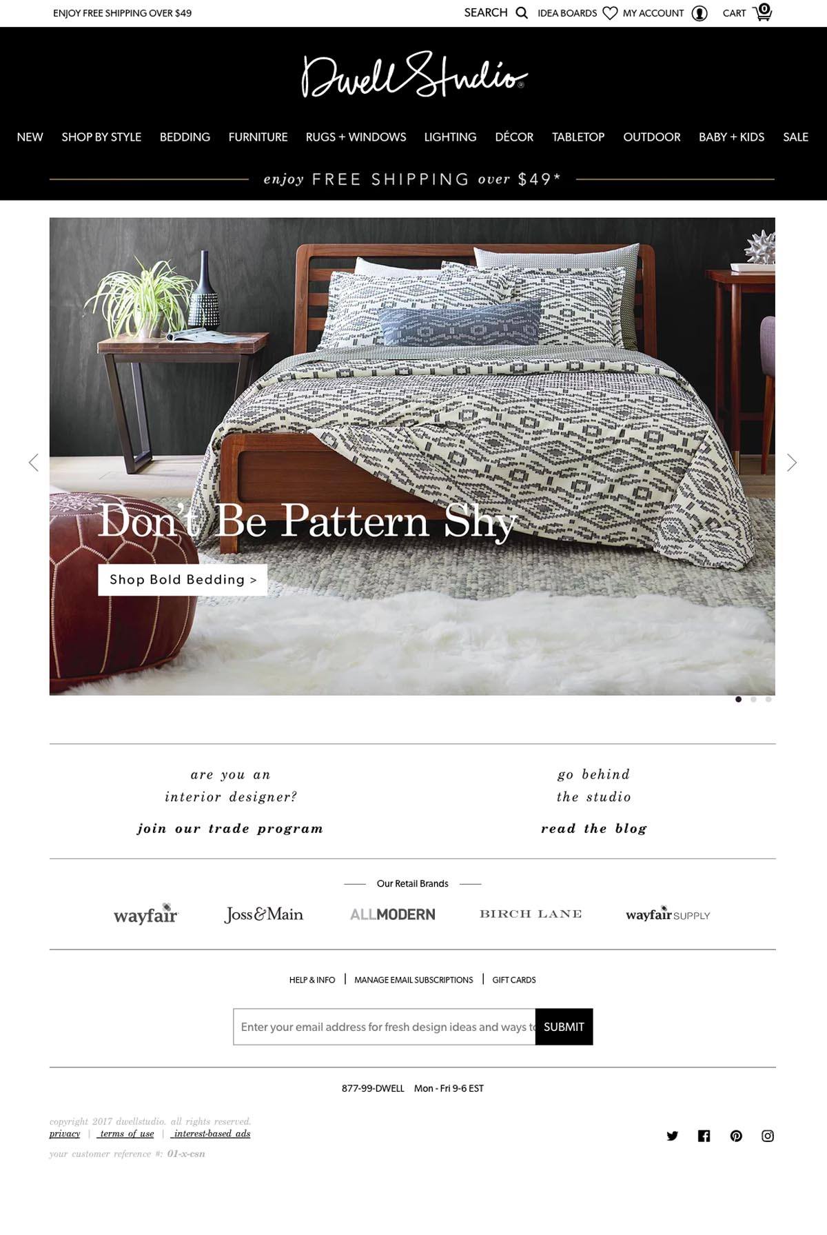 eCommerce website: DwellStudio