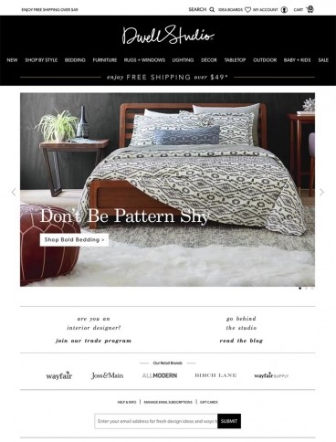 eCommerce website: DwellStudio