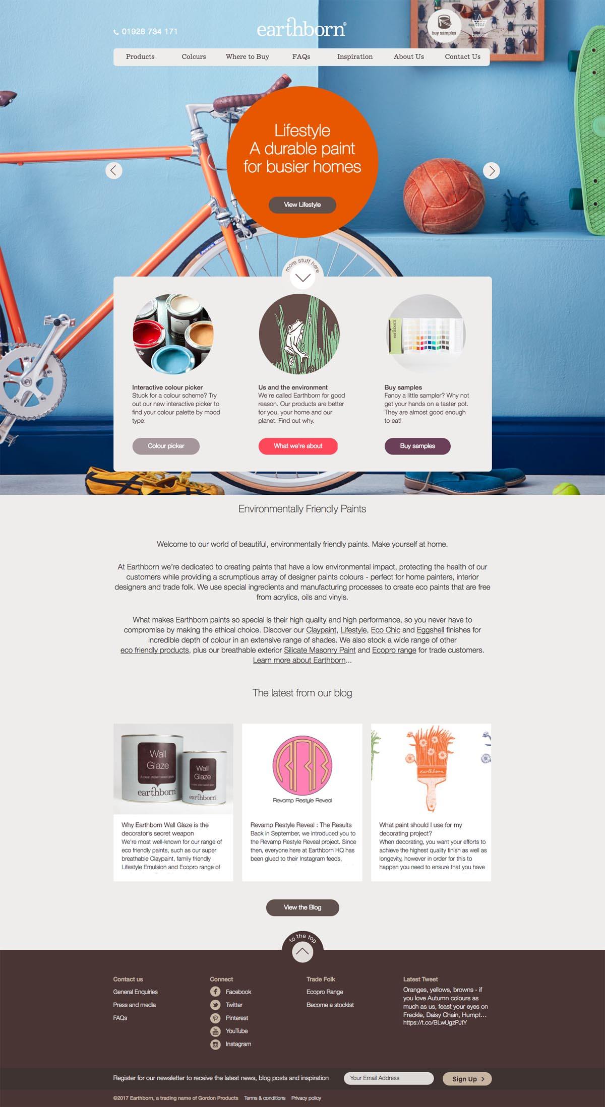 eCommerce website: Earthborn Paints