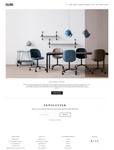 eCommerce website: GUBI