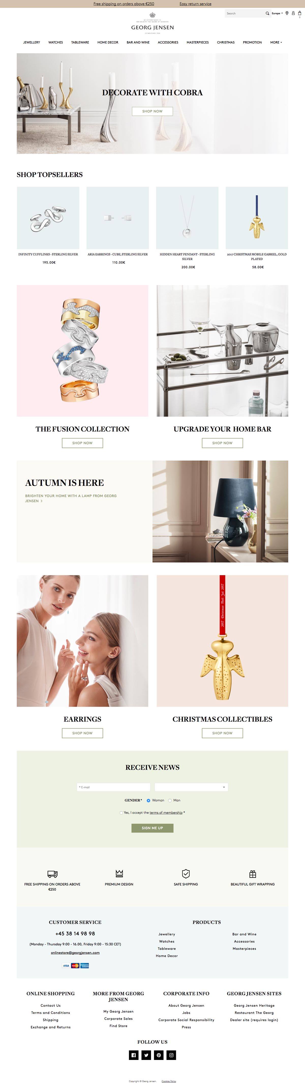 eCommerce website: Georg Jensen
