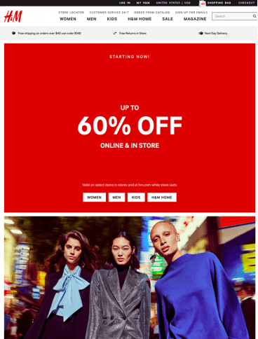 eCommerce website: H&M