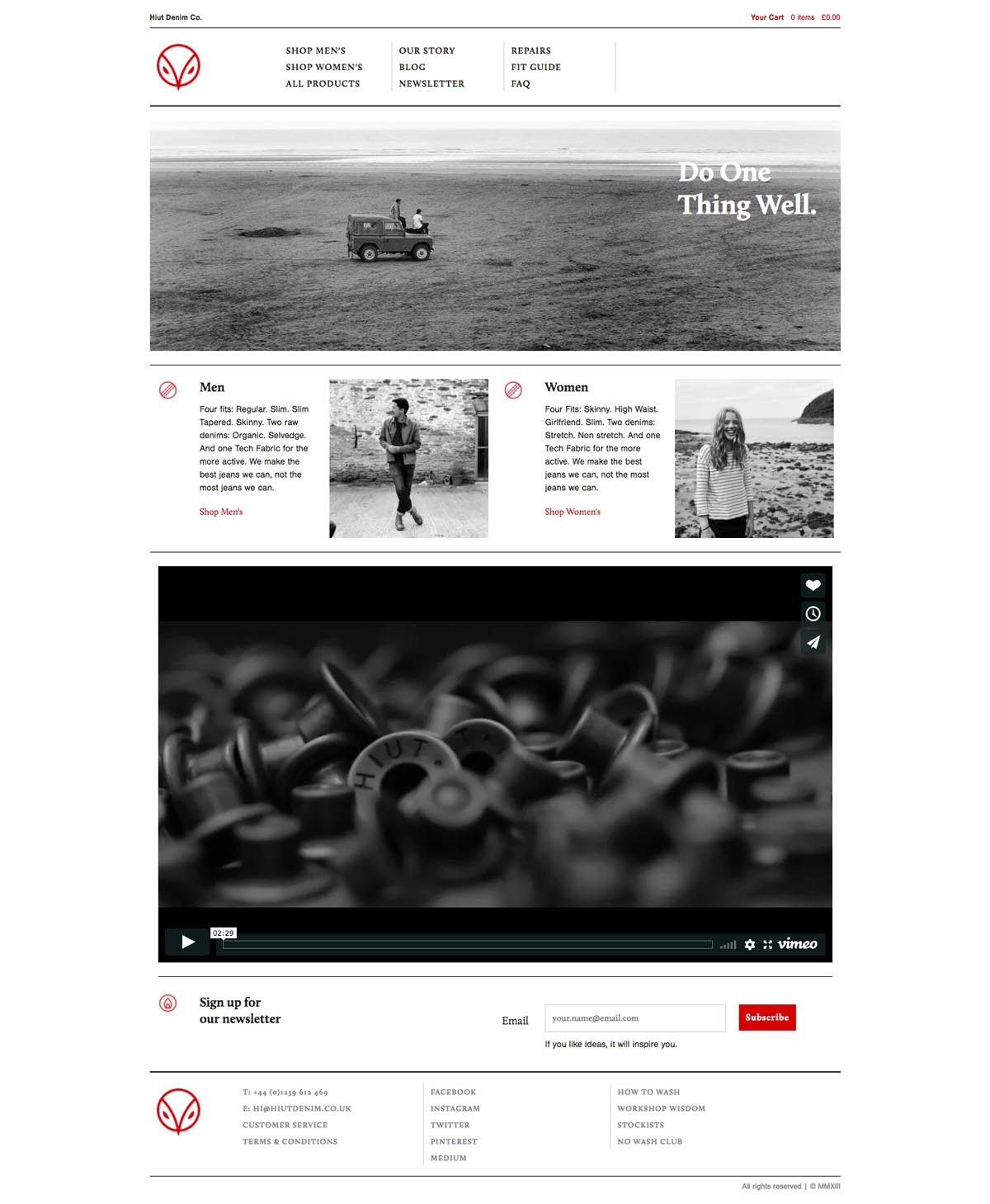 eCommerce website: Hiut Denim
