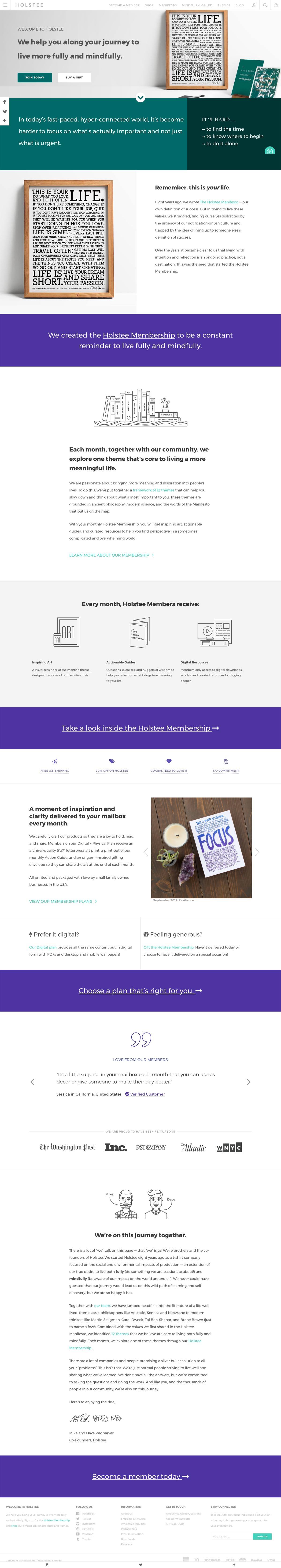 eCommerce website: Holstee