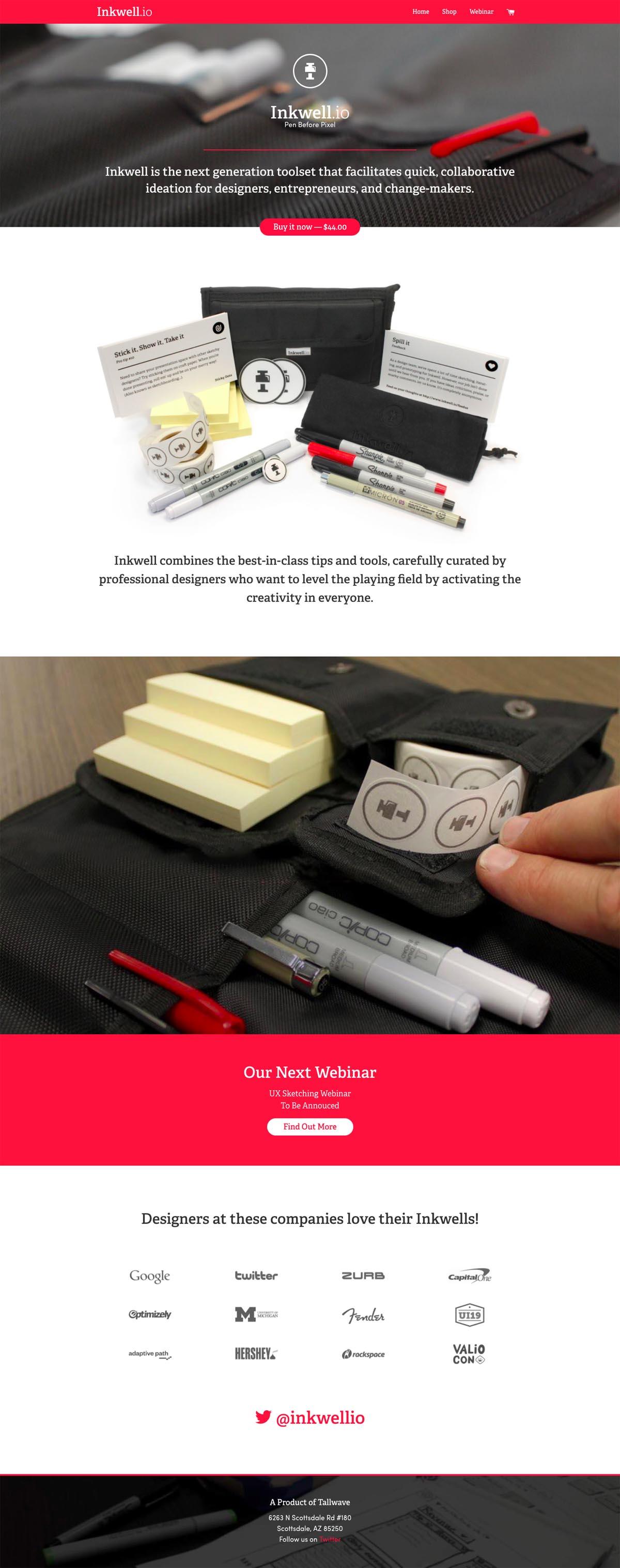 eCommerce website: Inkwell