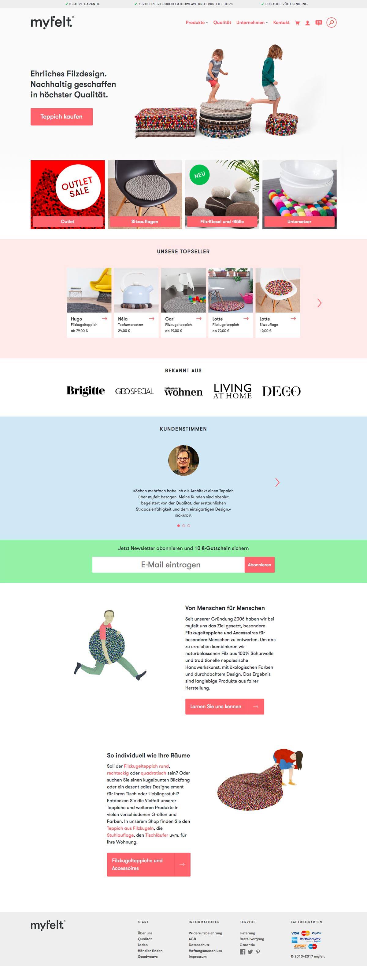 eCommerce website: Myfelt