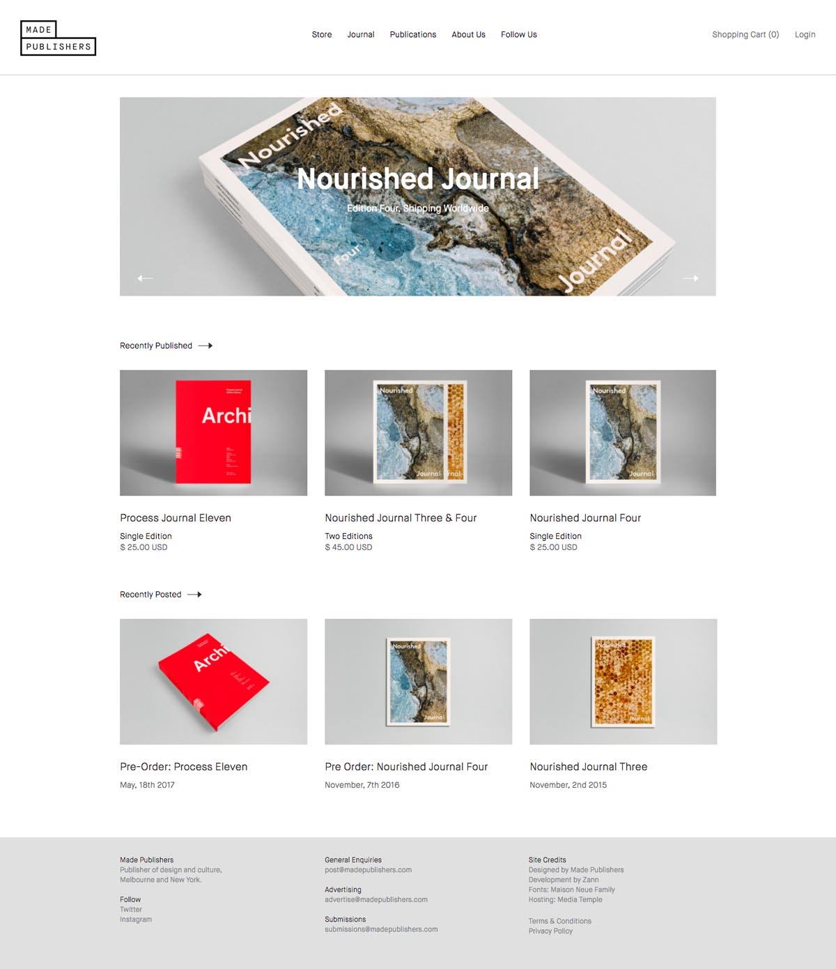 eCommerce website: Made Publishers