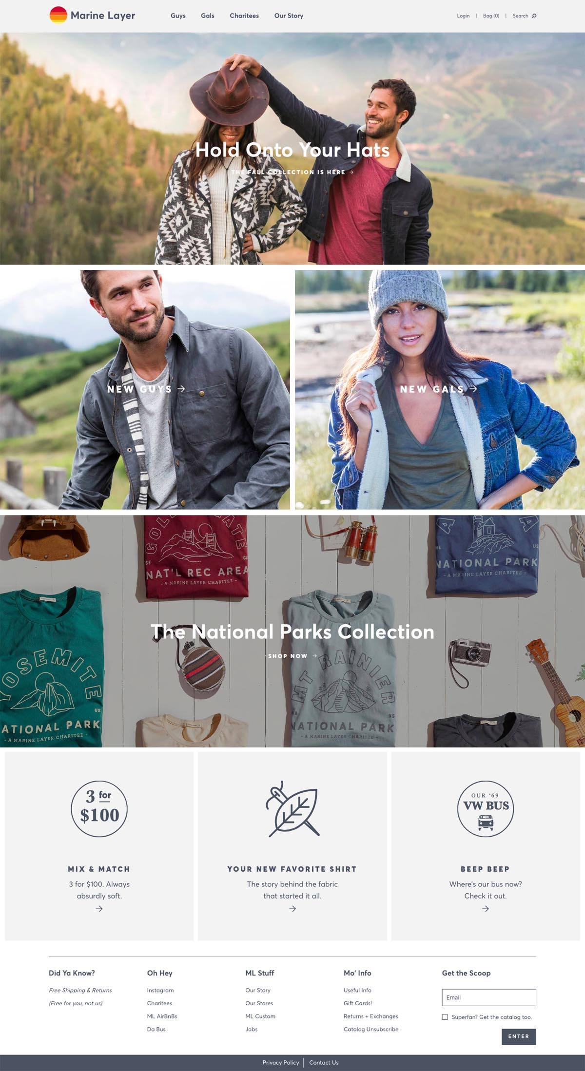 eCommerce website: Marine Layer