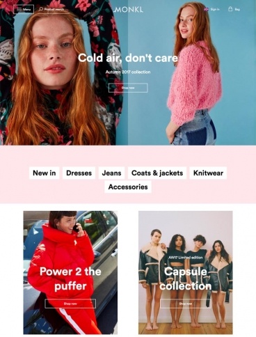 eCommerce website: Monki