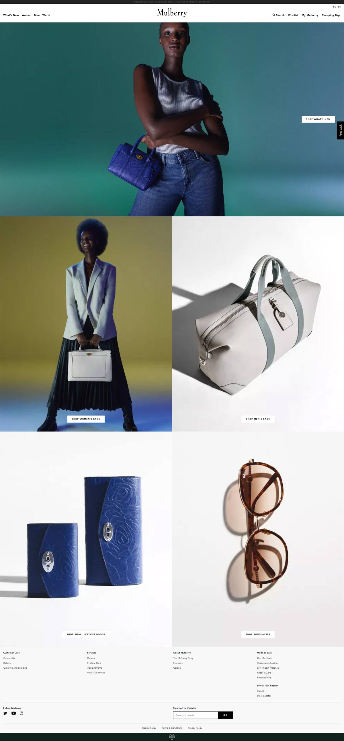 eCommerce website: Mulberry