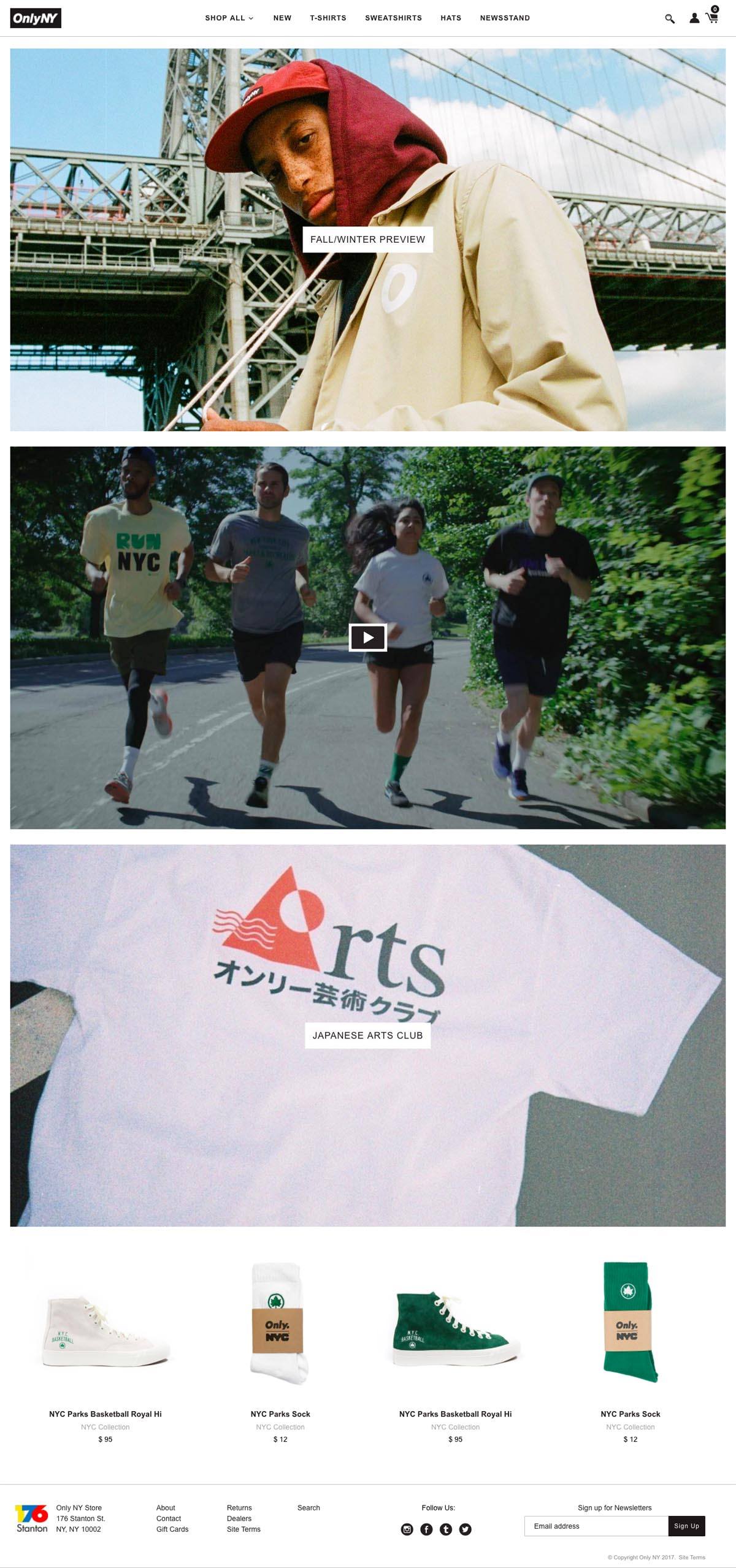 eCommerce website: Only NY