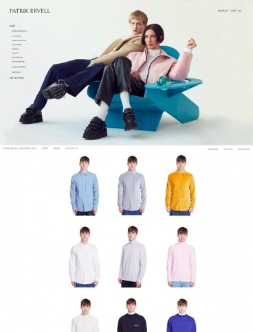 eCommerce website: Patrik Ervell Inc.