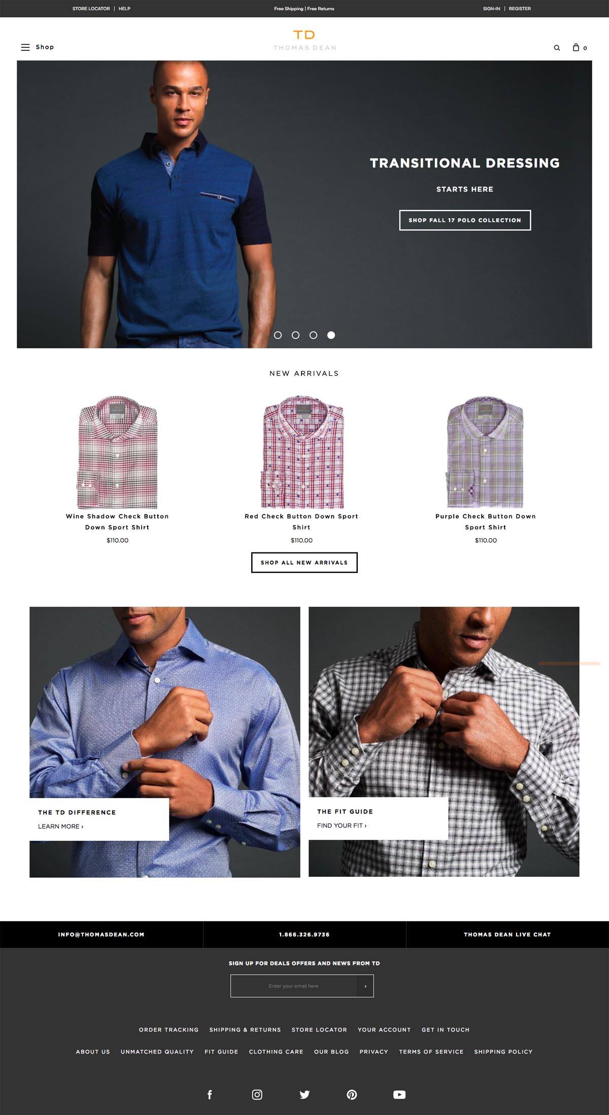 eCommerce website: Thomas Dean