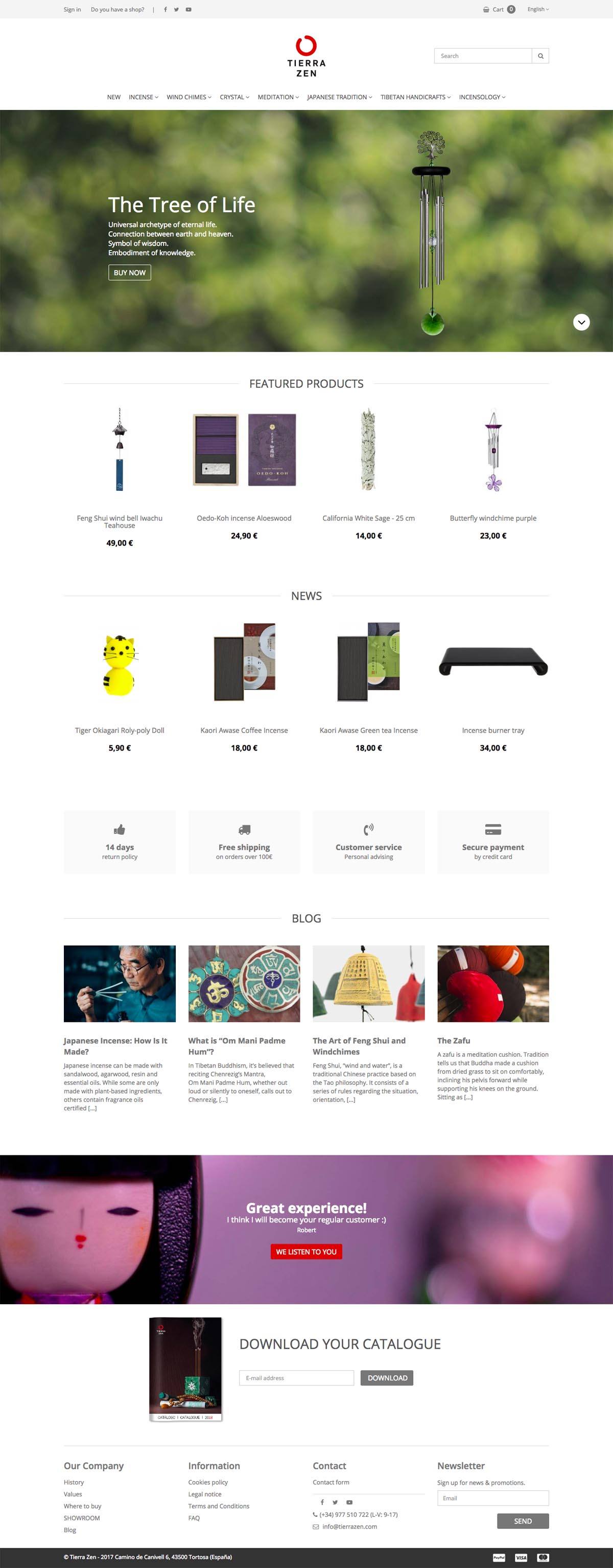 eCommerce website: Tierra Zen