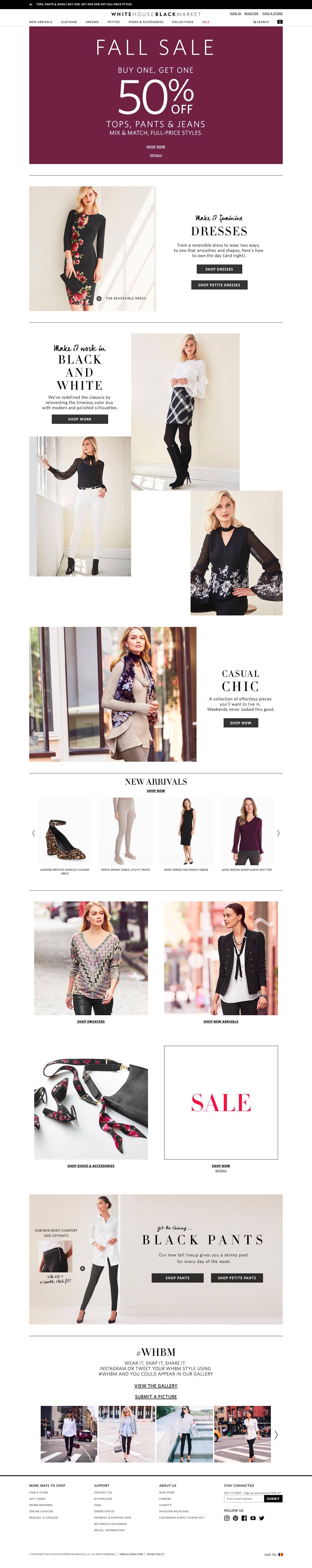 eCommerce website: White House Black Market