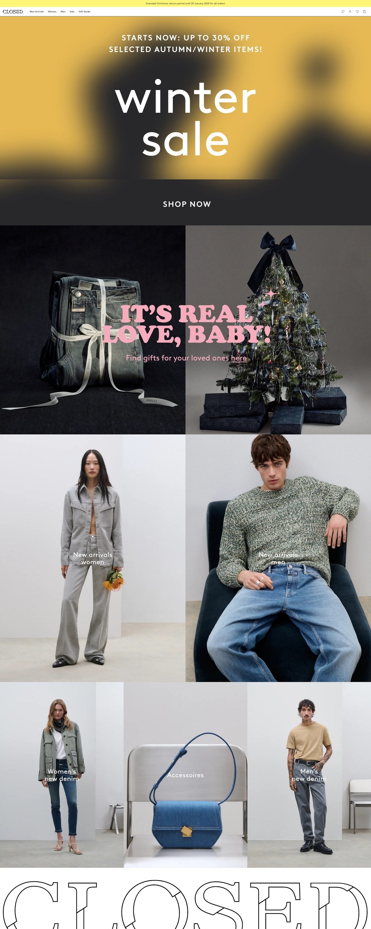 eCommerce website: CLOSED