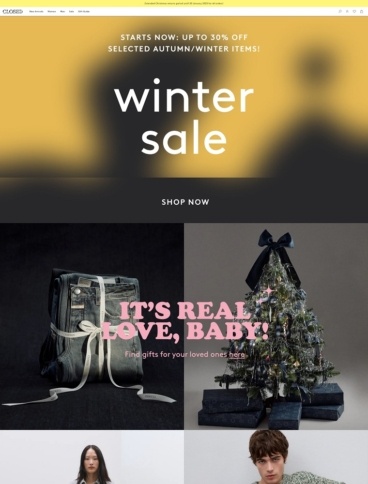 eCommerce website: CLOSED