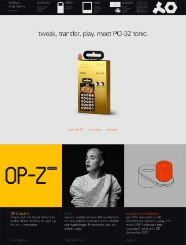 eCommerce website: Teenage Engineering