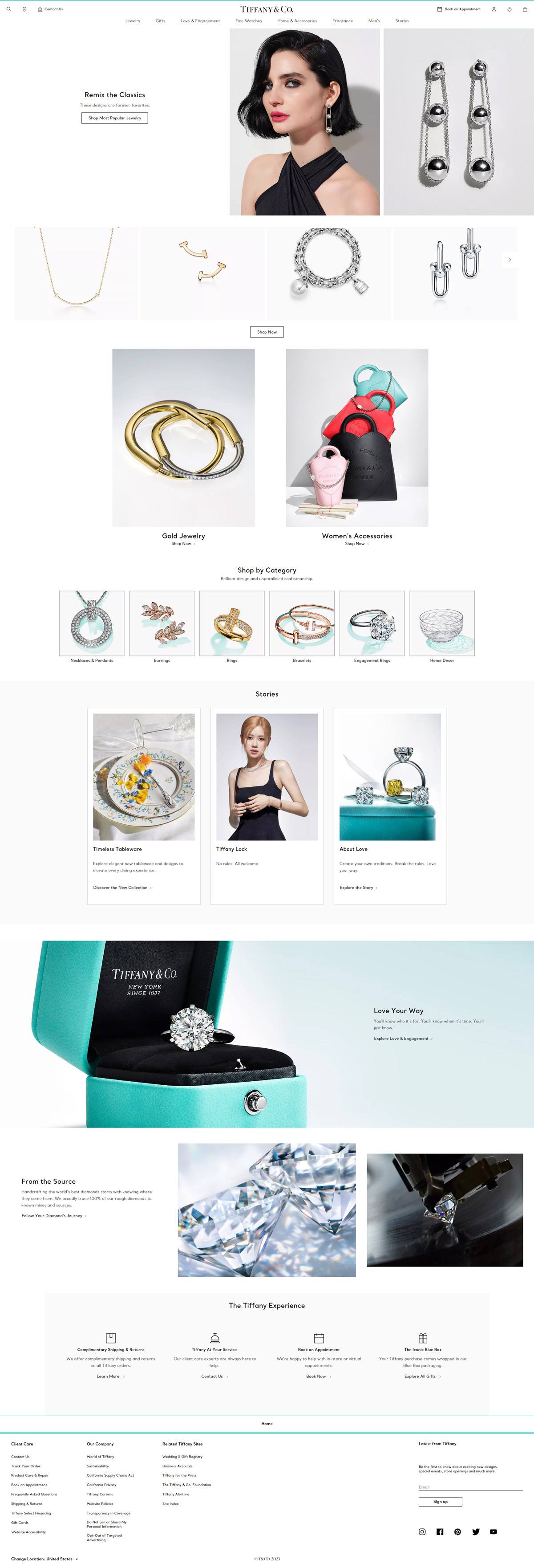 eCommerce website: Tiffany & Co.