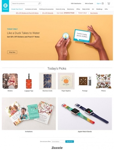 eCommerce website: zazzle