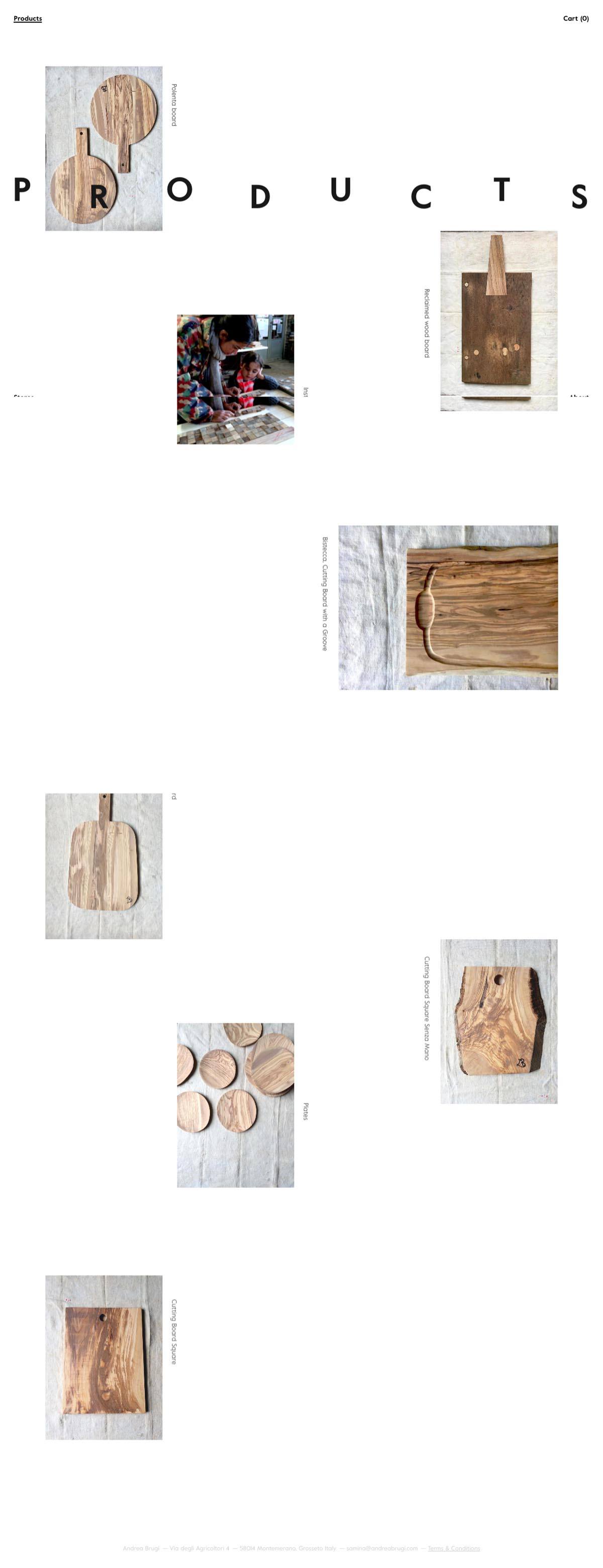 eCommerce website: Andrea Brugi