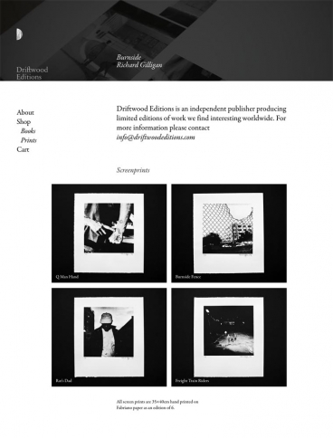eCommerce website: Driftwood Editions