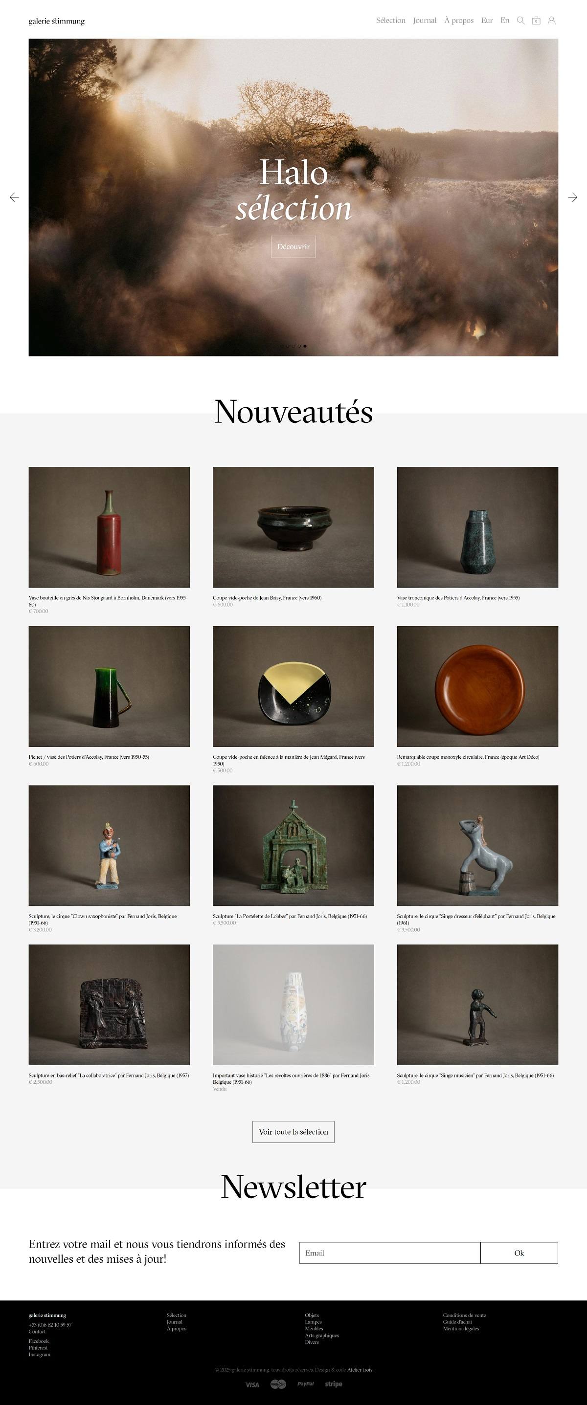 eCommerce website: Galerie Stimmung