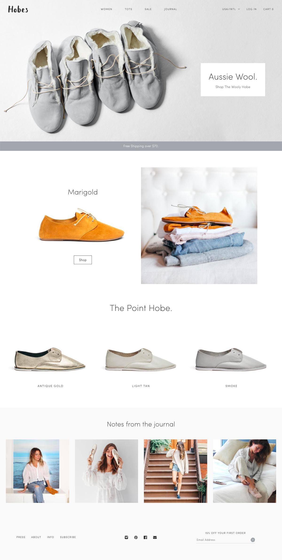 eCommerce website: Hobes