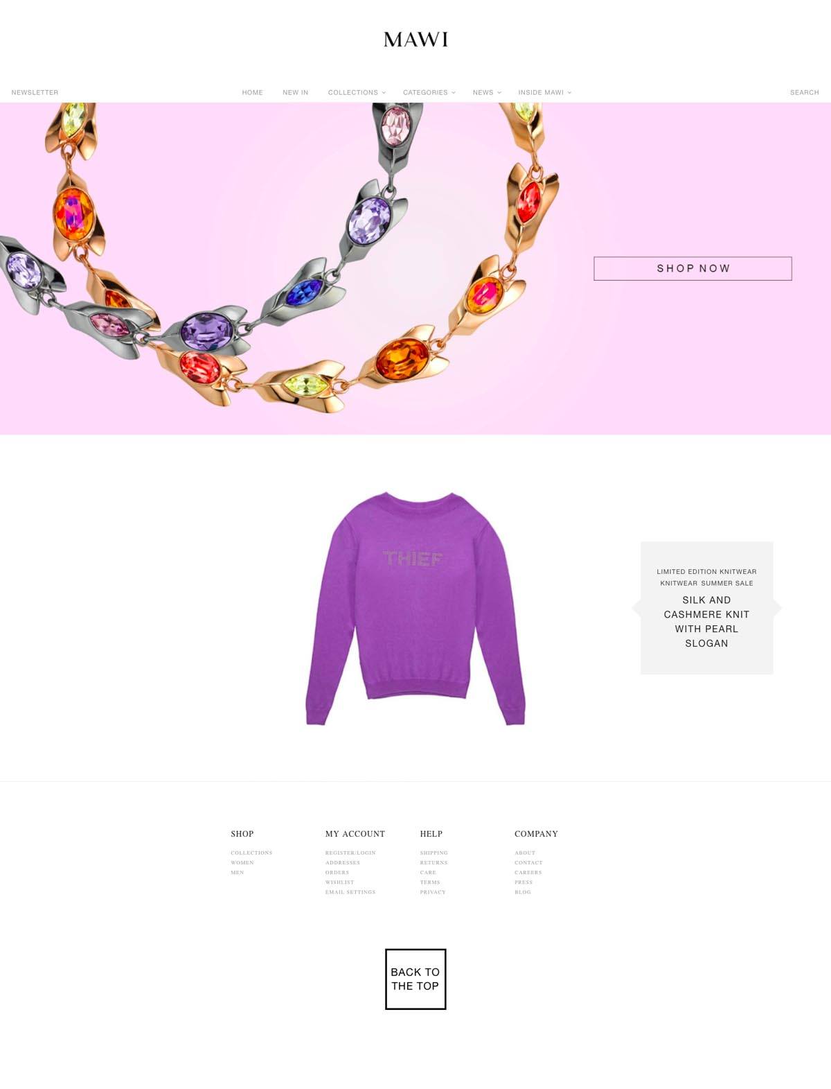 eCommerce website: MAWI